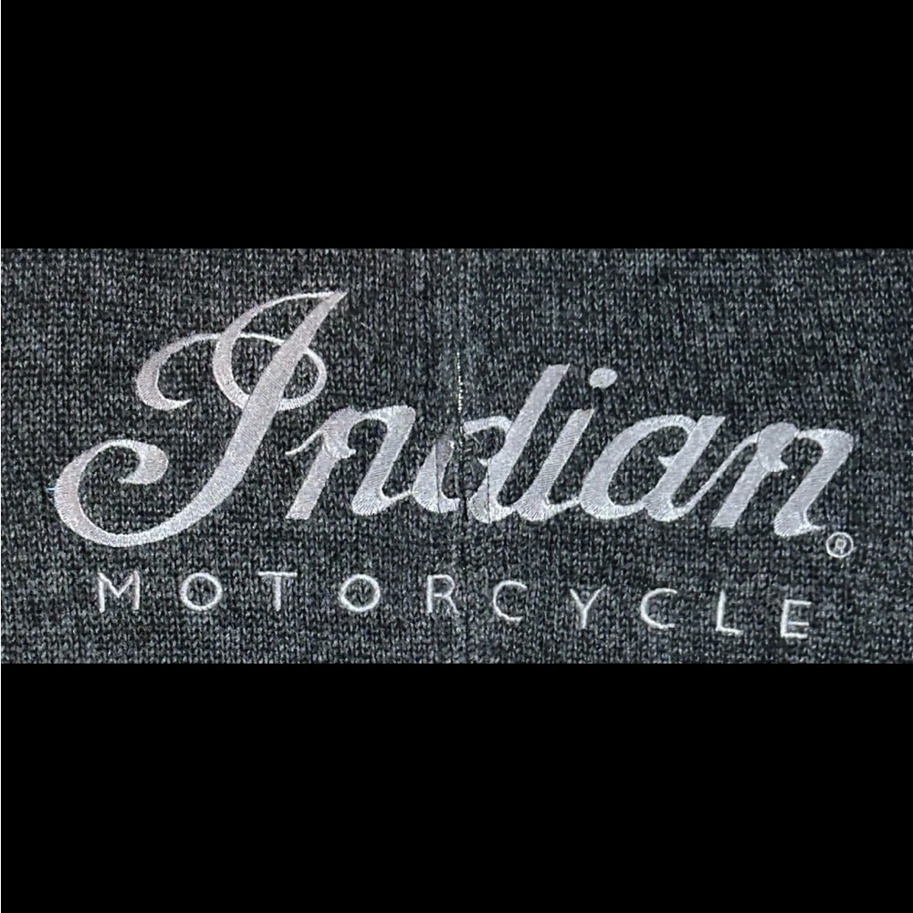 Indian Motorcycle Men's Large Full Zip Gray Knit Jacket Lucky Brand - Picture 2 of 15